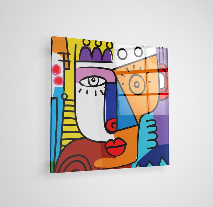 Wallity Cuadro decorativo de vidrio templado Multicolor 70 x 70 cm Wallity Cuadro decorativo de vidrio templado Multicolor 70 x 70 cm